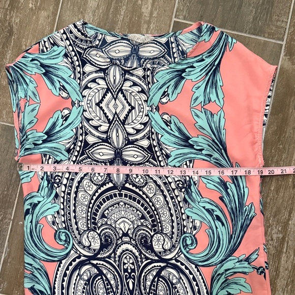 Black Bead Pink and Blue Patterned Dress - Picture 5 of 8